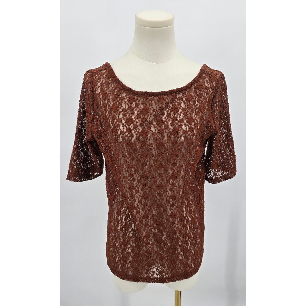 Gap Cottagecore Romantic  Chestnut Floral Lace Top‎